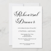 Modern Script Wedding Rehearsal Dinner Kaart (Voorkant)