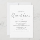Modern Script Wedding Rehearsal Dinner Kaart (Voorkant)
