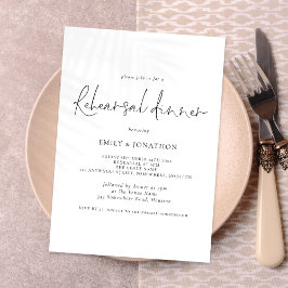 Modern Script Wedding Rehearsal Dinner Kaart