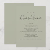 Modern Script Wedding Rehearsal Dinner Light Sage Kaart (Voorkant / Achterkant)
