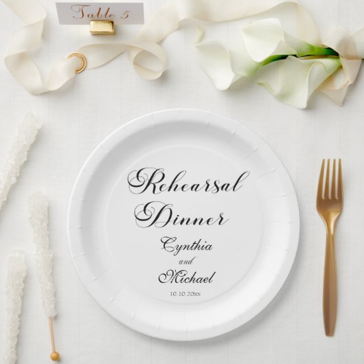 Modern Script Wedding Rehearsal Dinner Papieren Bordje (Huwelijk)