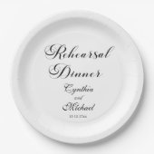 Modern Script Wedding Rehearsal Dinner Papieren Bordje (Voorkant)