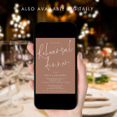 Modern Script Wedding repetitie diner zacht bruin Kaart