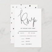 Modern Script Wedding RSVP met maaltijdkeuze (Voorkant / Achterkant)