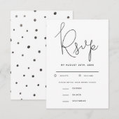 Modern Script Wedding RSVP met maaltijdkeuze Kaartje (Voorkant / Achterkant)