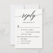 Modern Script Wedding RSVP met menuopties Kaart (Voorkant)