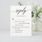 Modern Script Wedding RSVP met menuopties Kaart (Staand voorkant)