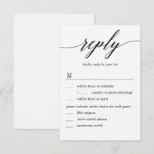 Modern Script Wedding RSVP met menuopties Kaart (Voorkant / Achterkant)