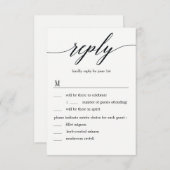 Modern Script Wedding RSVP met menuopties Kaart (Voorkant / Achterkant)