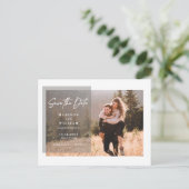 Modern Script Wedding Save the Date Photo Briefkaart (Staand voorkant)