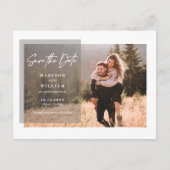 Modern Script Wedding Save the Date Photo Briefkaart (Voorkant)