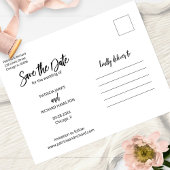 Modern Script Wedding Save the Date Photo Collage Briefkaart