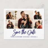 Modern Script Wedding Save the Date Photo Collage Briefkaart (Voorkant)
