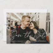 Modern Script Wedding Save the Date Photo Kaart (Voorkant)