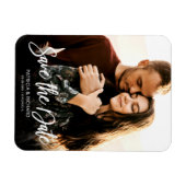 Modern Script Wedding Save the Date Photo Magneet (Horizontaal)