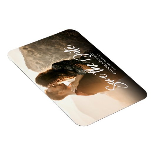 Modern Script Wedding Save the Date Photo Magneet (Rechterzijde)