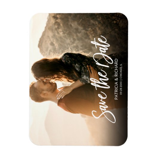 Modern Script Wedding Save the Date Photo Magneet (Verticaal)