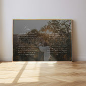 Modern Script Wedding Vows Custom Names & Photo Poster