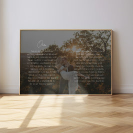 Modern Script Wedding Vows Custom Names & Photo Poster