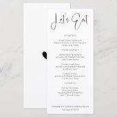 Modern Script Wedding Vrijgezellenfeest Menu (Voorkant / Achterkant)