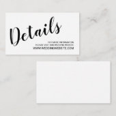 Modern Script Wedding Website Kaart (Voorkant / Achterkant)