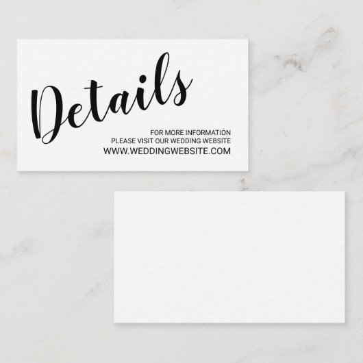 Modern Script Wedding Website Kaart (Voorkant / Achterkant)