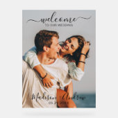 Modern Script Wedding Welcome Acryl Bord (Voorkant)