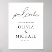 Modern Script Wedding Welcome Elegant Foam Board Poster (Voorkant)