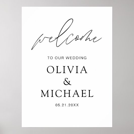 Modern Script Wedding Welcome Elegant Foam Board Poster (Voorkant)