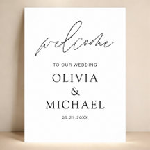 Modern Script Wedding Welcome Elegant Foam Board
