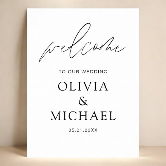 Modern Script Wedding Welcome Elegant Foam Board Poster