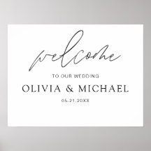 Modern Script Wedding Welcome Elegant Foam Board