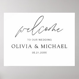 Modern Script Wedding Welcome Elegant Foam Board Poster