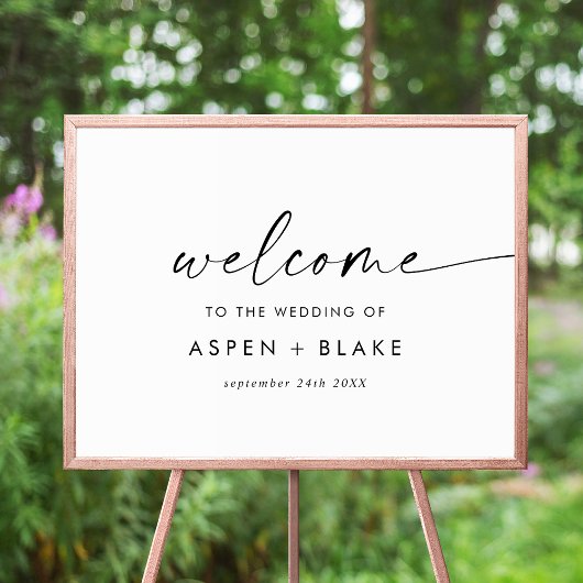 Modern Script Wedding Welcome Poster