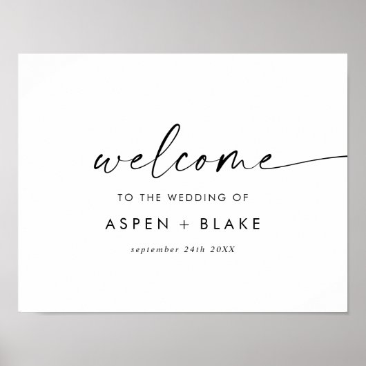 Modern Script Wedding Welcome Poster (Voorkant)