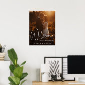 Modern Script Wedding Welkom Gedrukt Poster (Thuiskantoor)