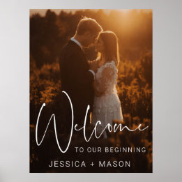 Modern Script Wedding Welkom Gedrukt Poster
