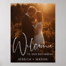Modern Script Wedding Welkom Gedrukt Poster