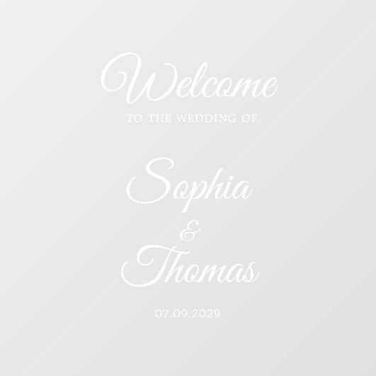 Modern Script Wedding Welkom Mirror Decal Sign (Vel)
