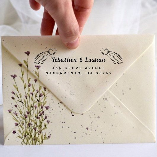 Modern Script Wedding Zelfinktende Stempel