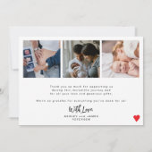 Modern script welkom nieuwe baby foto collage gebo aankondiging (Achterkant)