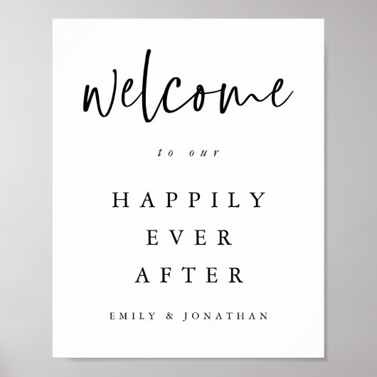 Modern Script Welkom op Trouwfeest Elke Kleur Poster (Voorkant)