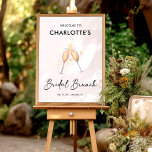 Modern script | Welkomstteken van Bridal Brunch Poster<br><div class="desc">Minimalistisch elegant welkomstteken voor uw vrijgezellenfeest,  modern zwart-wit kleurencontrast.</div>