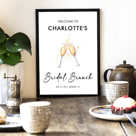 Modern script | Welkomstteken van Bridal Brunch Poster