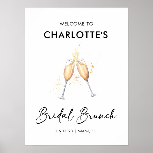Modern script | Welkomstteken van Bridal Brunch Poster (Voorkant)