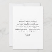 Modern Script White 3 Photo Collage Afstuderen Aankondiging (Achterkant)