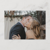 Modern script white faded photo wedding details informatiekaartje (Achterkant)