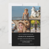  Modern Script white graduate photo graduation Kaart (Achterkant)