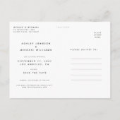 Modern Script White Overlay Photo Wedding Aankondigingskaart (Achterkant)
