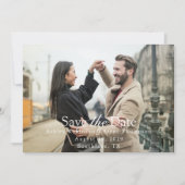 Modern Script White Text Horizontal Photo (Voorkant)